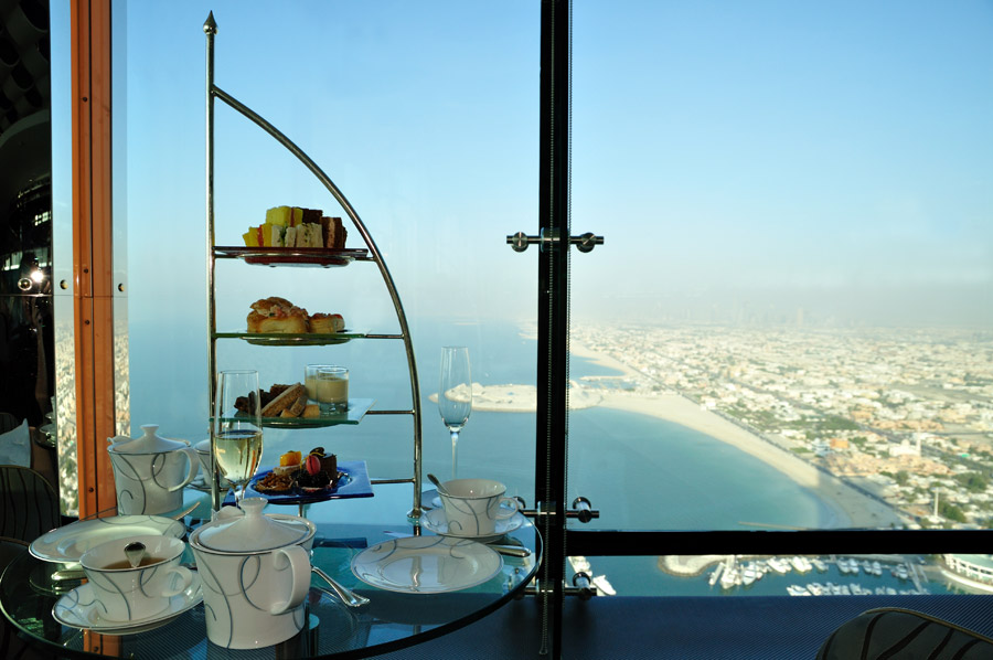 Burj Al Arab Hotel views breakfast