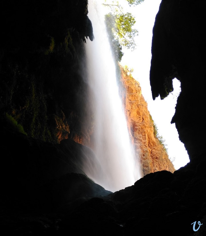 Waterfall from within