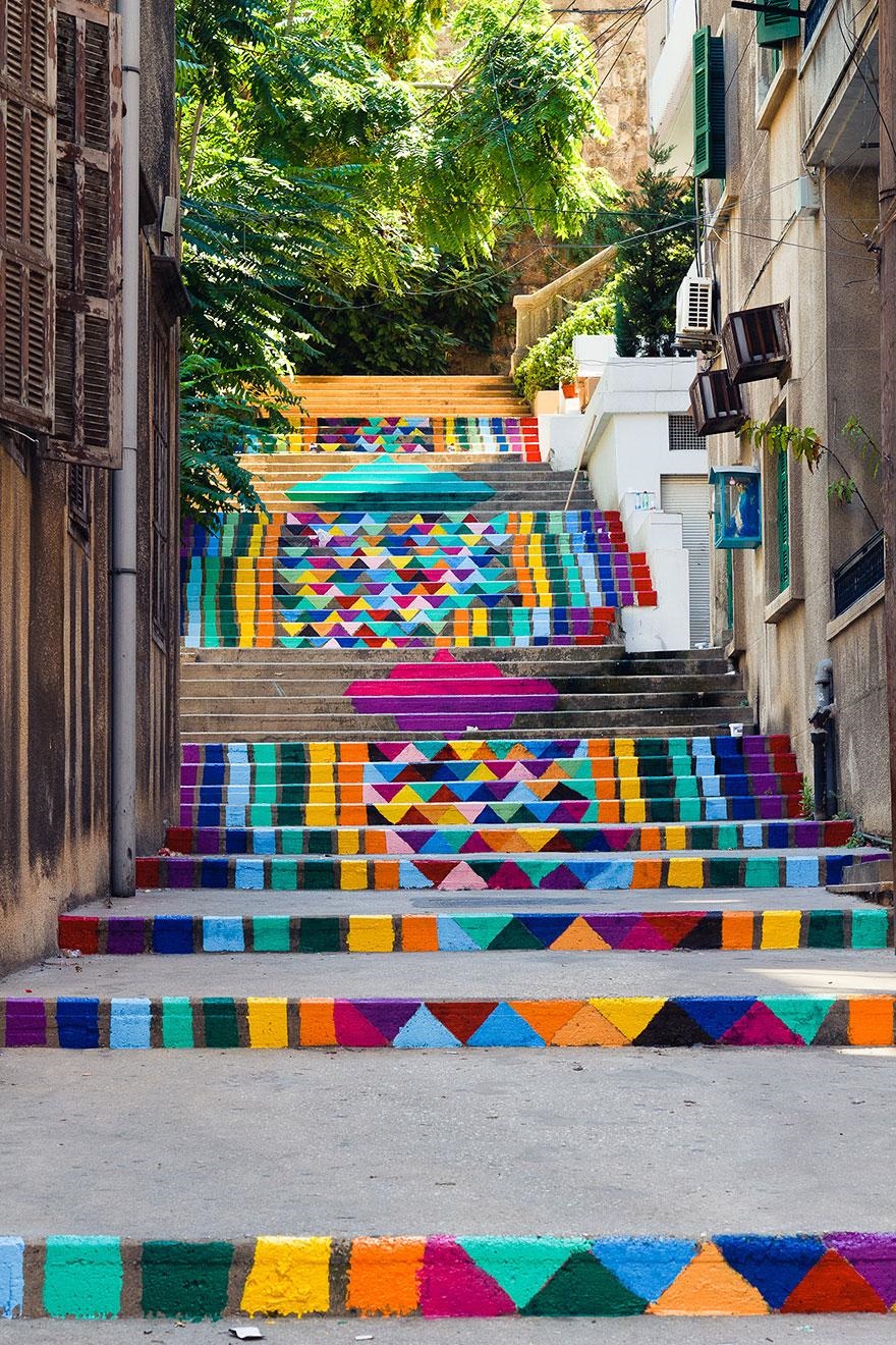 Stairs in Beirut Lebanon